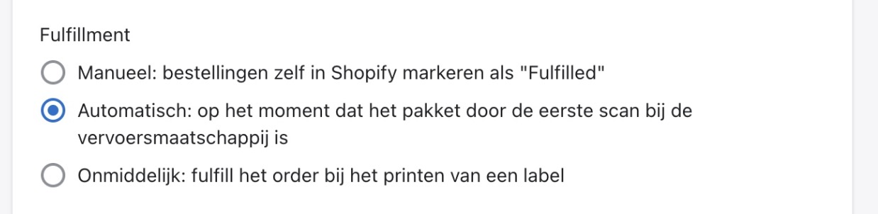 Shopify fulfillment